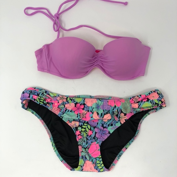 Victoria's Secret The Flirt Bandeau Purple Bikini - Picture 2 of 8